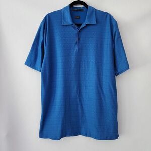Tiger Woods Nike‎ blue 100% cotton all over pattern golf polo mens size L